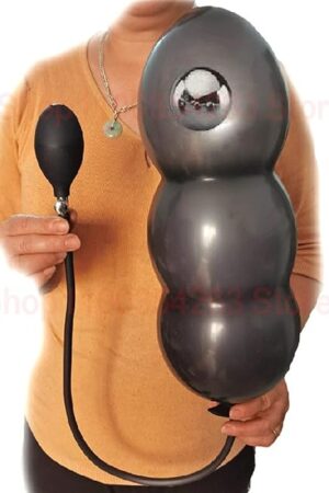 Diameter 13cm Inflatable Dildo Particle Anal Plug with 5 Beads Expansion Silicone Column Huge Butt Plug Ass Dilator Anal Sex Toy (Color : D)