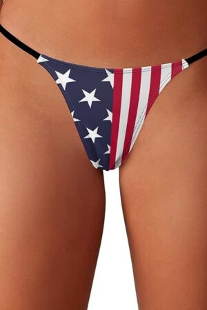 American Flag Women's G-String Thong Printed T-Back Underwear Sexy Panty