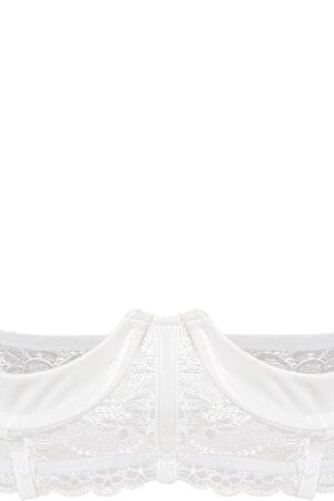 Women's Sexy 1/3 Cup Sheer Lace Balconette Bralette Padded Underwire Push Up Shelf Bra Tops