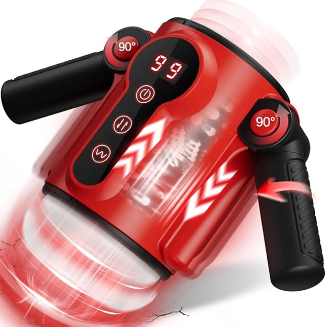 Automatic Male Masturbator Sex Toys for Men, Open Ended Male Stroker Sex Toys with 9 Thrusting & 9 Vibration Modes, Adult Toys for Men with Foldable & Acceleratable Handle, Mens Adult Sex Toys & Games
