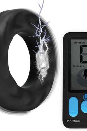 Vibrating Electric Shock Cock Ring with Remote Contol Penis Balls Massager for Men BDSM Adult Sex Toys Male Masturbator Couples Shocking Vibrator Cockring Penisring Bondage Kits [Made in USA]