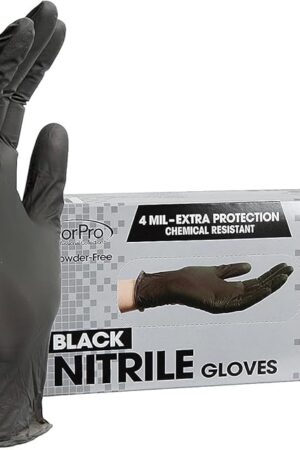 ForPro Disposable Nitrile Gloves, Chemical Resistant, Powder-Free, Latex-Free, Non-Sterile, Food Safe, 4 Mil, 100-Count