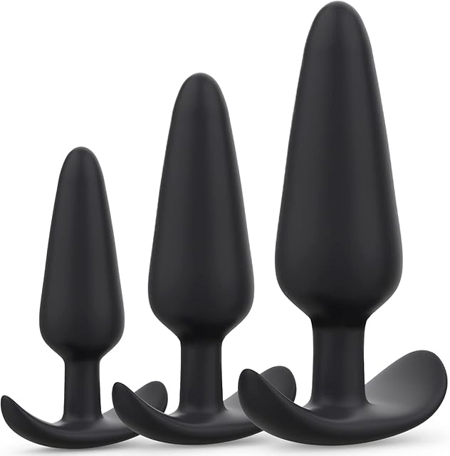 Anal Butt Plug for Comfortable Long-Term Wear 3Pcs Silicone Sex Toys with Flared Base Anal Butt Trainer Kit for Beginners Advanced Users