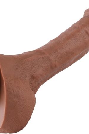 Hismith 11.8 Dual-Density Silicone Dildo, Ultra Realistic Dildo with Veins, 9Insertable Length Dong with Removable KlicLok System, L Size, Coffee Color-Amazing Series