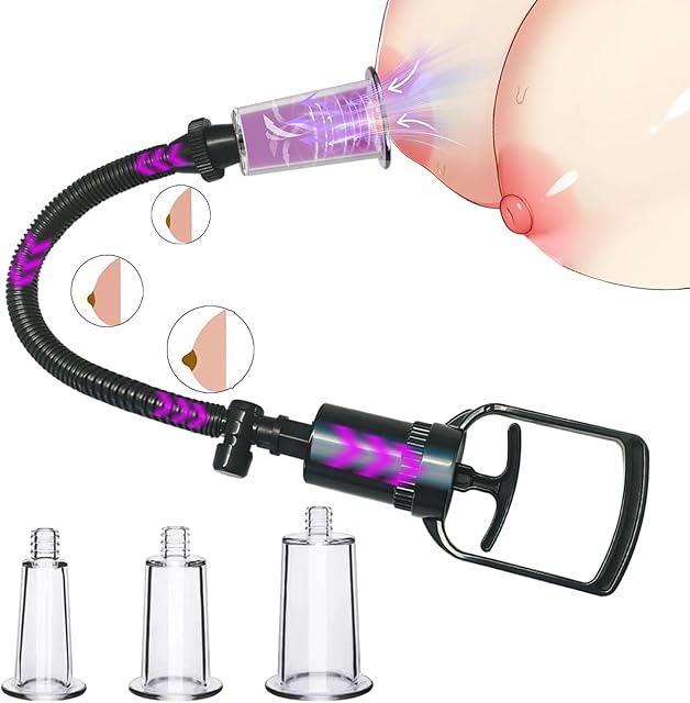 Clit Pump Sex Toy, Clit Pump Enhances Sensation, Increases Female Sexual Pleasure, Nipple Pump Sex Toy, Nipple Suckers Includes 3 Suckers, Clit Stimulator, Promotes Couple's Pleasure
