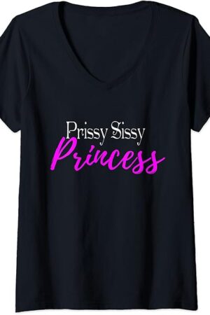 Womens Sissy Princess Fetish | Pink Sissys Kinky Girl Gift V-Neck T-Shirt