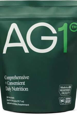 AG1 Greens Powder Refill Pouch ? 75 Vitamins, Multivitamin & Probiotic | Gut Health Support | Vegan, Keto, Gluten Free | Athletic Greens Supplement - Pouch Only, Classic Formula