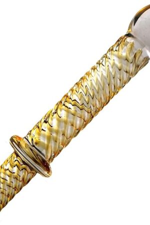 Double Ended Glass Dildo Crystal Penis,Crystal Realistic Dildo Pleasure Stick with Spiral Texture and Vivid Glans Anal Plug, Prostate Massager Sex Toy stimulates G spot for Men Women(Style 4)