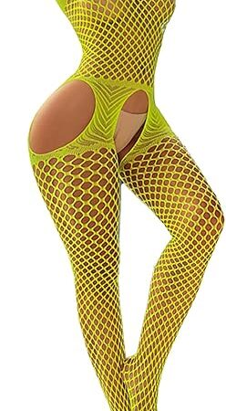 Women''s 3/4 Sleeve Fishnet Cutout Bodystocking Bodysuit Sexy Tights Nightwear Lingerie