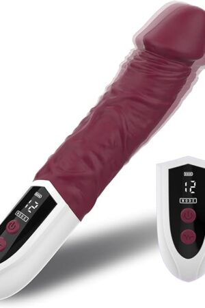 Dildo Vibrator Sex Toys with LED Display Clitoris Adult Sex Toys Realistic Dildo for Women, 12 Powerful Vibrations G Spot Vibrator Wand Sex Toys for Female Man Anal Stimulation