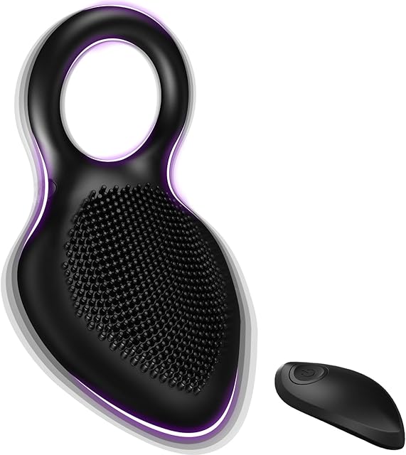 Vibrating Cock Ring,Rechargable Silicone Stretchy Penis Rings with 10 Intense Vibration Modes for Men Couples Pleasure,Male Erection Enhancing and Female Clit Vibrators (Black Remote Control)