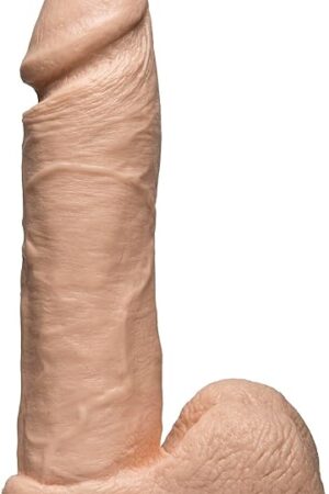 Doc Johnson Vac-U-Lock - The Realistic Dildo - 8 Inch FIRMSKYN - F-Machine and Harness Compatible - for Adults Only, Vanilla