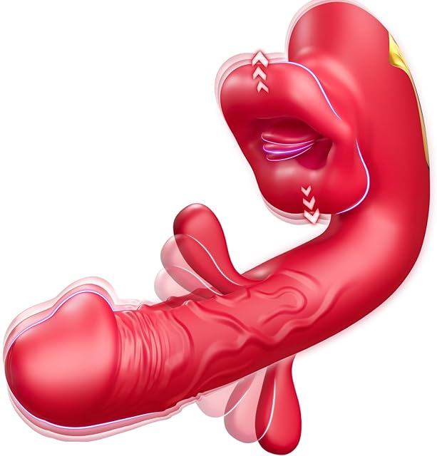 G Spot Vibrator Dildo Sex Toys - Adult Female Sex Toy with 10 Flapping & Vibrating & Licking Biting Modes Tongue Toy for Women Clitoral Nipples Anal Sex, Sucking Clit Vibrator Adult Sex Toys & Games