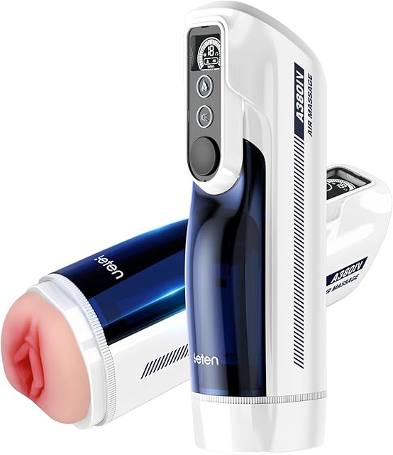 Leten A380 Pro V2 Adult Sex Toy Male Masturbator Cup 10 High-Speed Auto Thrusting Rocking and Heating Voice Realistic Pocket Pussy Automatic Piston Stroker for Penis Stimulation Banana Cleaner Device