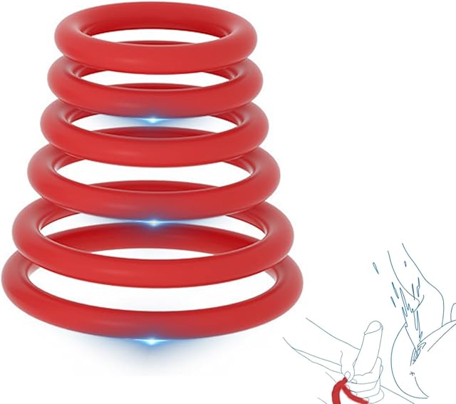 Cockring Penis Ring Sex Toys for Men,6 Different Sizes Penis Ring Extender Mens Sex Toys, Penis Rings Extension Male Sex Toys,Soft Silicone Stretchy Penis Enlager Adult Sex Toy for Men Longer Stronger