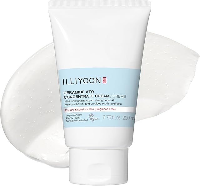 Illiyoon Ceramide Ato Concentrate Cream | Moisturizer for Dry & Sensitive Skin, 100hr Lasting Hydration, For Face & Body, Gentle for Infants, Moisture Barrier Repair, Vegan Certified, 676 floz