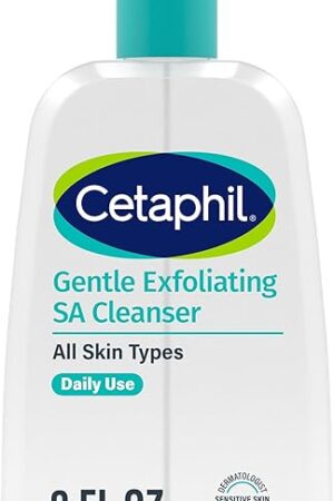 Cetaphil Gentle Exfoliating SA Cleanser, Foaming Gel Cleanser for All Skin Types, 8 Oz Pump Bottle, Salicylic Acid, Mandelic Acid & Gluconolactone, Gently Exfoliates, Dermatologist Recommended Brand