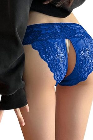Womens Sexy Lace Panties Thong Low Rise Underwear Cutout Lace Bikini Briefs Womens Work Out Panties