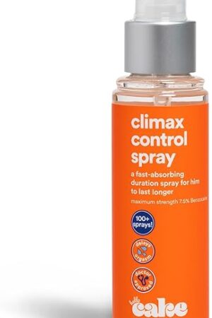 Hello Cake Climax Control Delay Spray, Fast-Absorbing Male Genital Desensitizer with Benzocaine - Last Longer, Stamina Enhancing, Non-Numbing Mist for Men and Couples, 2 fl oz