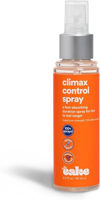 Hello Cake Climax Control Delay Spray, Fast-Absorbing Male Genital Desensitizer with Benzocaine - Last Longer, Stamina Enhancing, Non-Numbing Mist for Men and Couples, 2 fl oz
