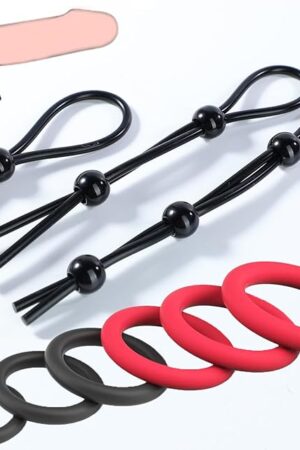 Adjustable Penis Ring Set Sex Toys for Men, 9 PCS Silicone Cock Rings for Men Erection Sex Adult Toys, Cockring Cock Sexual Stimulation Device Couples Male Sex Toys Pleasure Cock and Ball Ring