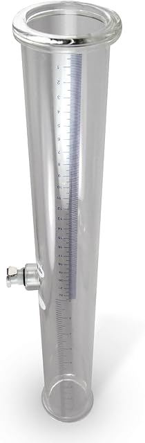 LeLuv Double-Ended Vacuum Cylinder 18" x 2" for Buddy Penis Pump Seamless Untapered Clear Acrylic Adult Toy with Measurement Marks and Locking Fitting