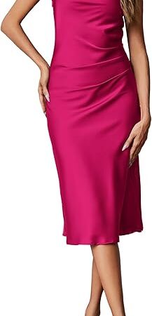 Women's Nightgown Satin Slip Dress Sexy Lingerie Sleepwear Long Slip Silk Midi Dress Spaghetti Strap S-XXL