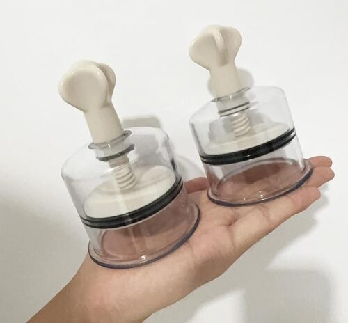 1 Pair Nipple Sucker Toys for Adult Sex Toy Nipple Pump Cupping Women Breast Stimulation Nipple Massager for Lovers SM Play (Inner Diameter 5CM)