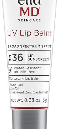 EltaMD UV Lip Balm Sunscreen, Moisturizes and Protects Dry Cracked Lips, Water Resistant up to 80 Minutes, Transparent Zinc Oxide Sunscreen
