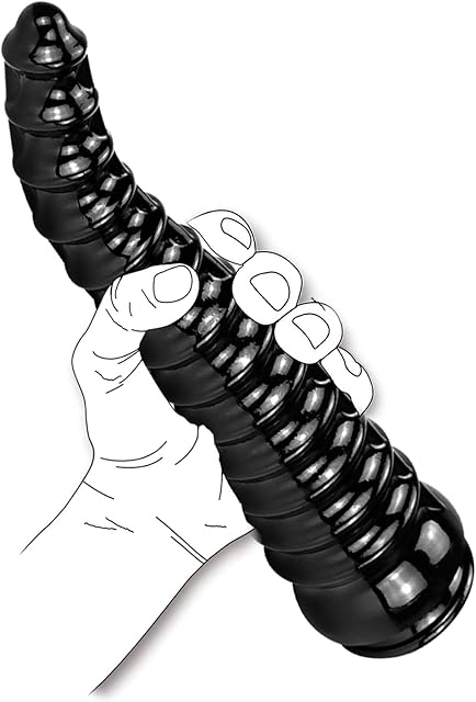 Huge Anal Dildo Adult Sex Toys, Anal Plug Trainer G-spot, Anal Toys with Strong Suction Cup, Soft Flexible Dildo Adult Sex Toy Games for Men Women Couples Black