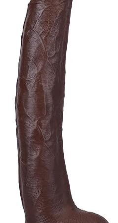 Doc Johnson Signature Series - Damion Dayski - 12 Inch ULTRASKYN Dildo with Removable Vac-U-Lock Suction Cup - F-Machine & Harness Compatible - for Adults Only, Chocolate
