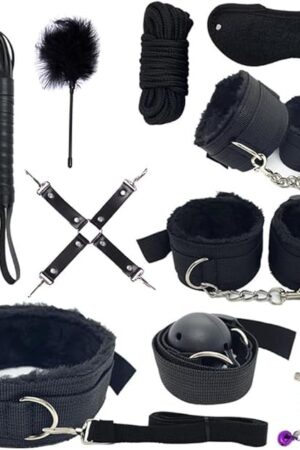 BDSM Bondage Kit Adult Restraints Sex Toys, Neck to Wrist Adjustable Bondage Gear & Accessories, Behind Back Handcuffs Collar with Blindfold Bed Straps Restraints Sex Ropes for Couples Sweater v41