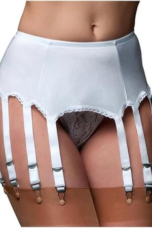 Women Shaper Garter Belt with 10 Straps Metal Clip Suspender for Thigh High Stockings Plus Size Sexy Erotic Outfit