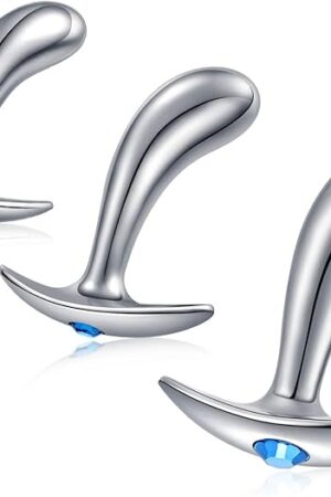 Butt Plug Trainer Kit with Flared Base Metal Anal Plugs Prostate Massage Temperature Stimulation Adult Sex Toys for Men Women