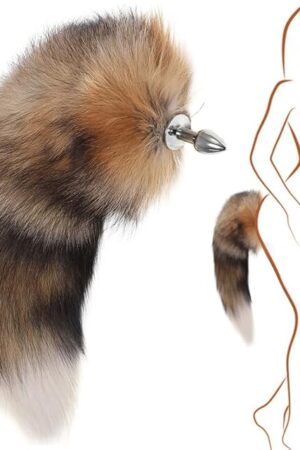 Butt Plug Fox Tail, Sex Fox Tail Anales Plug Toys Butt Plugs with Headband Anal Sex Toys Cosplay Party Tail Butt Tail plug-40CM||Diamond 2.2cm
