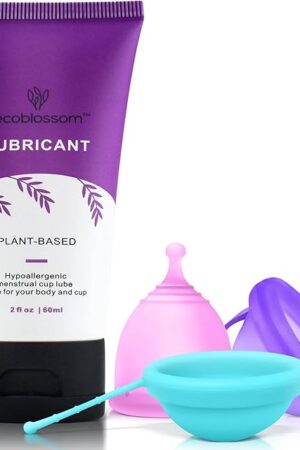 Ecoblossom Water Based Lube  Personal Lubricant for Toy, Period Cup, Disc, or Applicator  Natural Gel (2oz/60ml)