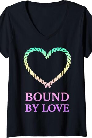 Womens Kinky BDSM Bondage Shibari Rope Fetish Art V-Neck T-Shirt