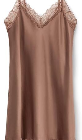 Woman's Silk Slip with Lace Insert Detail
