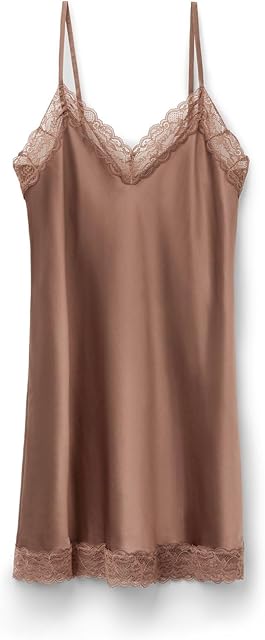 Woman's Silk Slip with Lace Insert Detail