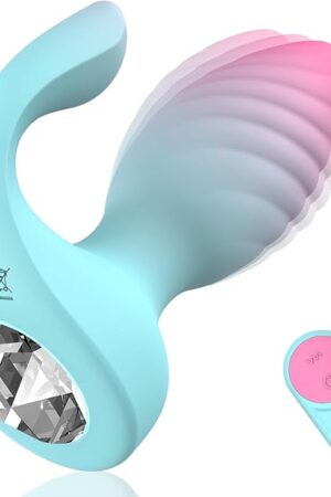 Adult Sex Toys for Women Anal Plug, 2 in 1 Remote Control Vibrator Clitoris Stimulator with 10 Vibrating Frequencies, Dual Motors Anal Toys Vibrating Butt Plug with Crystal Diamond Female Sex Toy