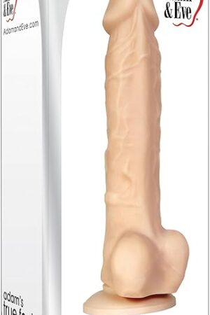 Adam & Eve Adam's True Feel XL Realistic Dildo, 10 Inch Dual Density Dildo with Suction Cup Base, Soft Outer Skin with Firm Core, Lifelike Feel, Strap On Compatible, Waterproof Adult Sex Toy for Women