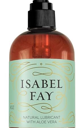 Isabel Fay Natural Water Based Personal Lubricant with Aloe Vera - for Women with Sensitive Skin - No Glycerin, No Parabens - 8oz