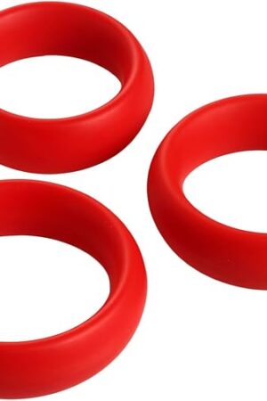3 Piece Silicone Cock Ring Set, Red