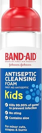 Band-Aid Brand Antiseptic Cleansing Foam for Kids, First Aid Antiseptic Foam Kills Germs to Prevent Infection, with Benzalkonium Cl Wound Antiseptic & Aloe, No Sting, 23 fl oz
