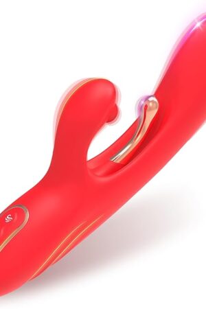Adult Sex Toys with High Frequency Powerful Rabbit Vibrator,Female G Spot Vibrators Clitoral Stimulator Sex Toy,9 Vibrating & 9 Flapping Patterns for Woman and Couples Adult Games, Red