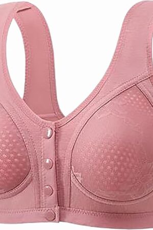 Daisy Bra for Seniors,No Underwire Comfortable Front Snap Closure Sleep Bras,Light Thin Breathable Simple Everyday Bra