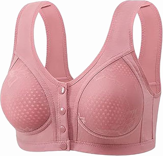 Daisy Bra for Seniors,No Underwire Comfortable Front Snap Closure Sleep Bras,Light Thin Breathable Simple Everyday Bra
