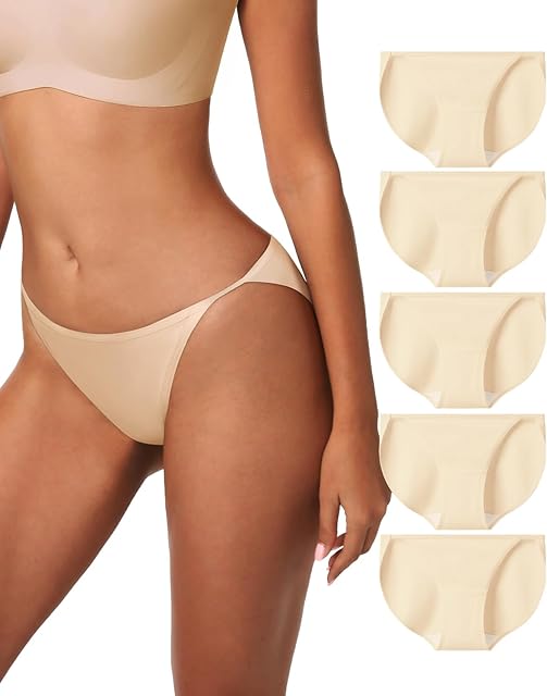 Cotton Underwear for Women Sexy Underwear High-Cut Underwears No Show Underwears Panties No Line Briefs 5 Pack