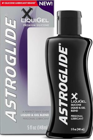 Astroglide Silicone Lube (5oz), X LiquiGel Hybrid Personal Lubricant for Vaginal and Anal Sex, Silky & Lightweight for Men, Women and Couples, Waterproof for Water Play