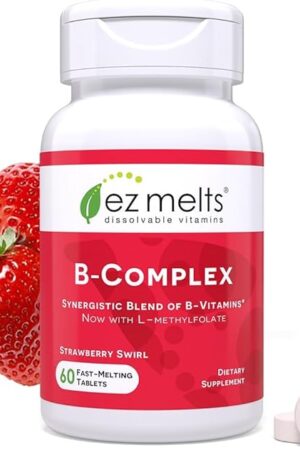 EZ Melts Dissolvable Vitamin B-Complex with Methyl B12 and Methyl Folate, Sugar-Free, 2-Month Supply